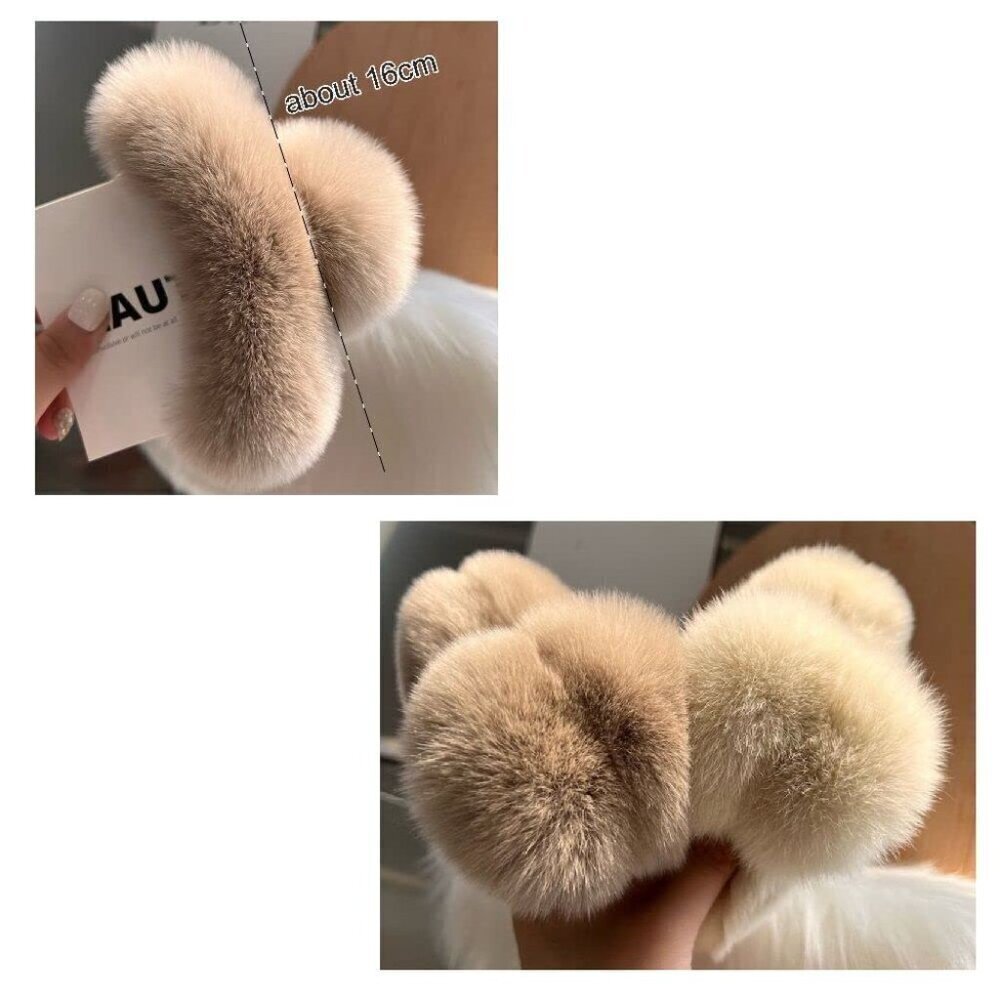 3 PCS Large Hair Claw Clips,Faux Fur Plush Fluffy for Women Girls - Picture 2 of 6